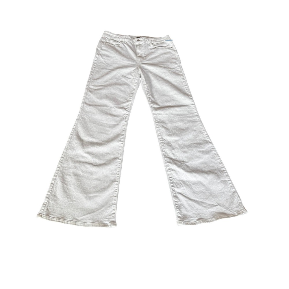 PAIGE Women White High Rise Flare Wide Leg Sofia Denim Jeans Size 30